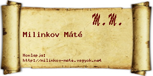 Milinkov Máté névjegykártya